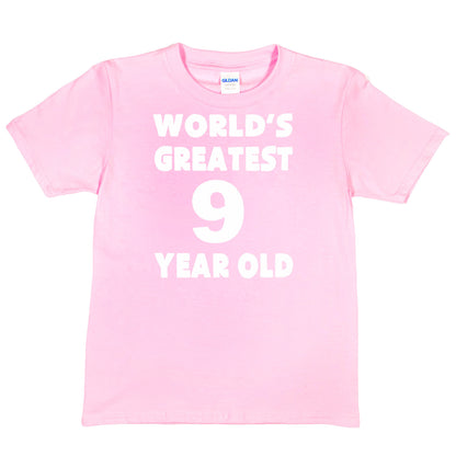 Happy Birthday Tee Age 9 Gift  Worlds Greatest 9 Year Old 9th Birthday T-shirt