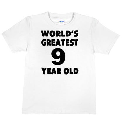 Happy Birthday Tee Age 9 Gift  Worlds Greatest 9 Year Old 9th Birthday T-shirt