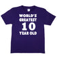 Worlds Greatest 10 Year Old 10th Birthday T-shirt Happy Birthday Tee Age 10