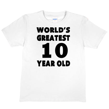 Worlds Greatest 10 Year Old 10th Birthday T-shirt Happy Birthday Tee Age 10