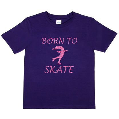 Born To Skate Ice Skating Girls T-Shirt