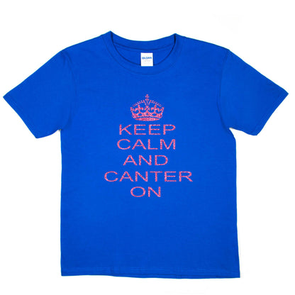 Keep Calm & Canter Pony Horse Riding Girls T-Shirt