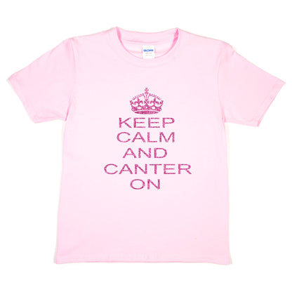 Keep Calm & Canter Pony Horse Riding Girls T-Shirt