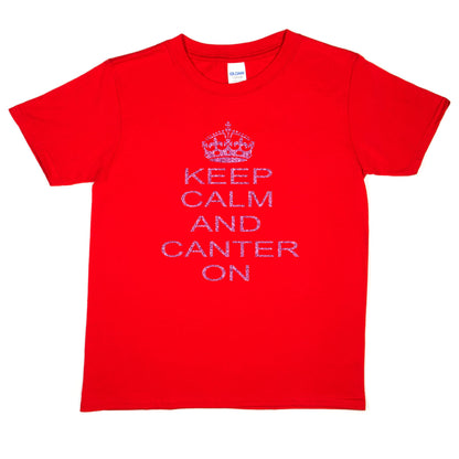 Keep Calm & Canter Pony Horse Riding Girls T-Shirt