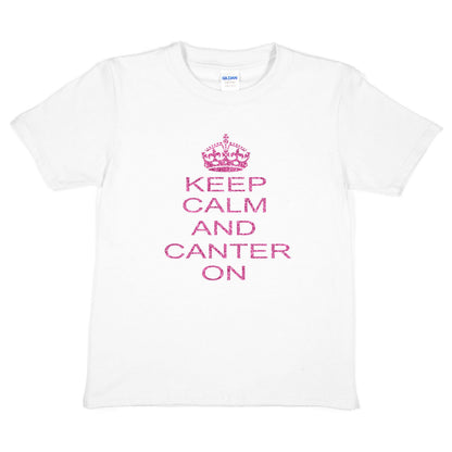Keep Calm & Canter Pony Horse Riding Girls T-Shirt