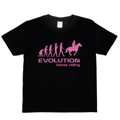 Evolution Of Horse Riding Girls T-Shirt