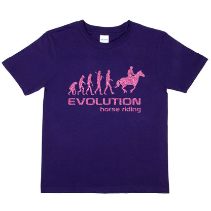 Evolution Of Horse Riding Girls T-Shirt
