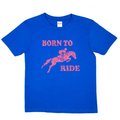 Born To Ride Horse Riding T-Shirt Girls Equesterian Pony Kids T-Shirt