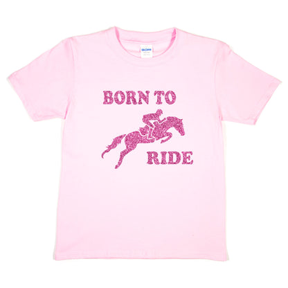 Born To Ride Horse Riding T-Shirt Girls Equesterian Pony Kids T-Shirt