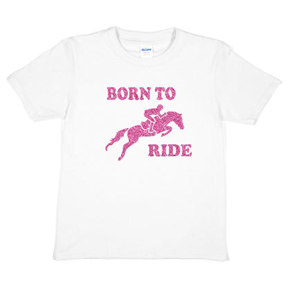 Born To Ride Horse Riding T-Shirt Girls Equesterian Pony Kids T-Shirt