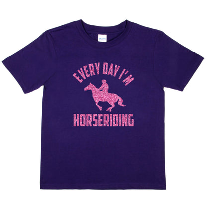 Everyday I'm Horse Riding Pony Girls Birthday T-Shirt