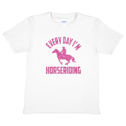 Everyday I'm Horse Riding Pony Girls Birthday T-Shirt