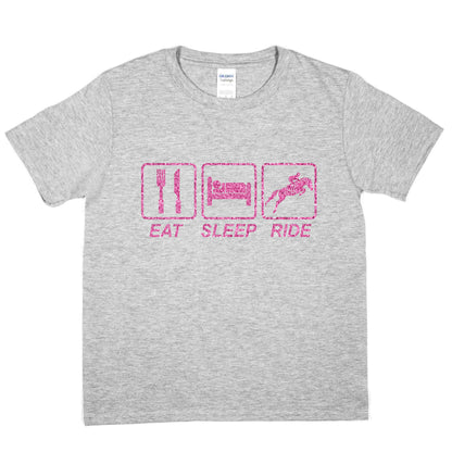 Eat Sleep Ride Horse Riding Pony Riding  Girls T-Shirt
