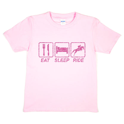 Eat Sleep Ride Horse Riding Pony Riding  Girls T-Shirt
