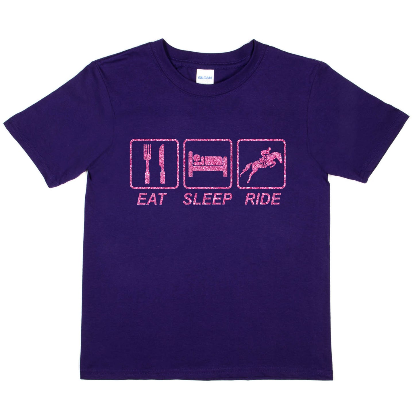 Eat Sleep Ride Horse Riding Pony Riding  Girls T-Shirt