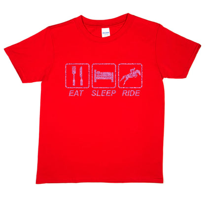 Eat Sleep Ride Horse Riding Pony Riding  Girls T-Shirt