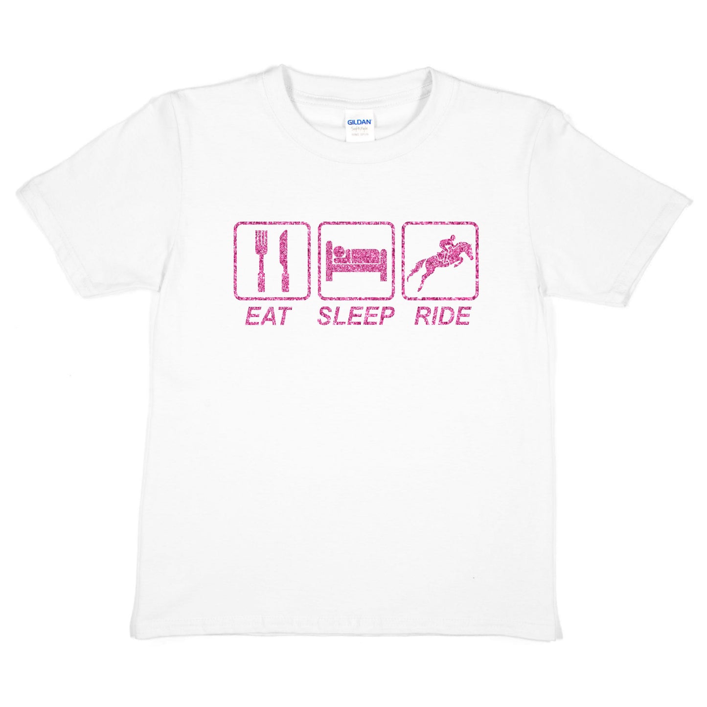 Eat Sleep Ride Horse Riding Pony Riding  Girls T-Shirt
