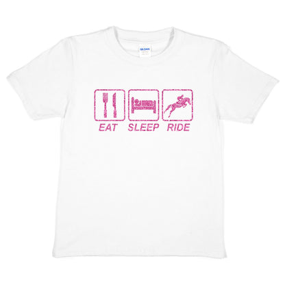 Eat Sleep Ride Horse Riding Pony Riding  Girls T-Shirt