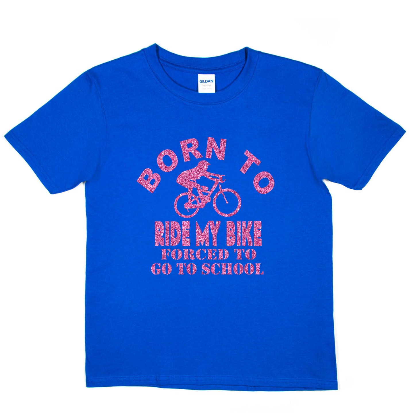 Born To Ride My Bike Forced To Go To School Cycling T-Shirt