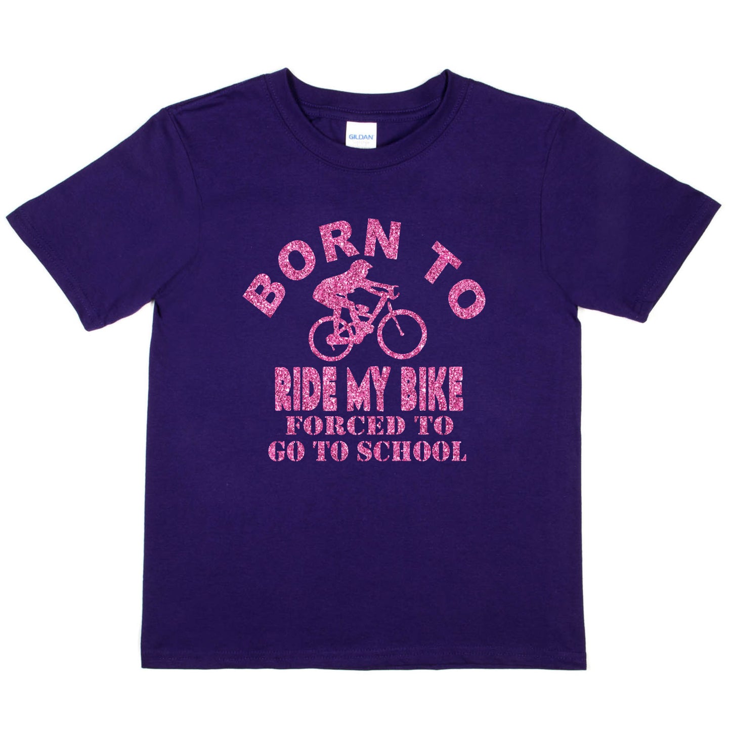 Born To Ride My Bike Forced To Go To School Cycling T-Shirt