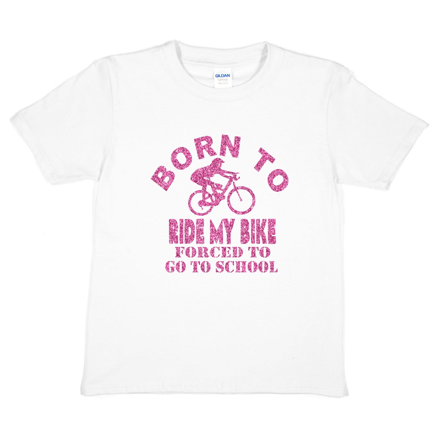 Born To Ride My Bike Forced To Go To School Cycling T-Shirt