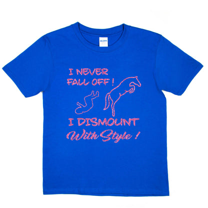 I Never Fall Off I Dismount Horse Riding Girls T-Shirt