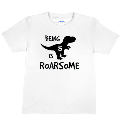 Kids T-shirt Dinosaur Roarsome Age 5 Happy 5th Birthday T-Shirt