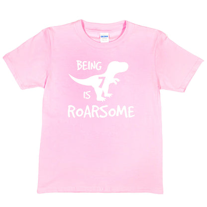 Kids T-shirt Dinosaur Roarsome Age 7 Happy 7th Birthday T-Shirt