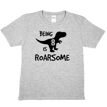 Kids T-shirt Dinosaur Roarsome Age 8 Happy 8th Birthday T-Shirt