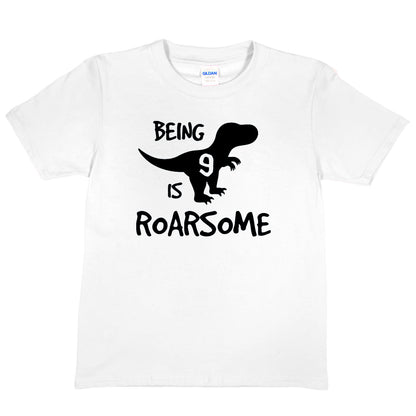 Kids T-shirt Dinosaur Roarsome Age 9 Happy 9th Birthday T-Shirt