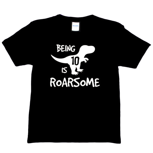 Kids T-shirt Dinosaur Roarsome Age 10 Happy 10th Birthday T-Shirt