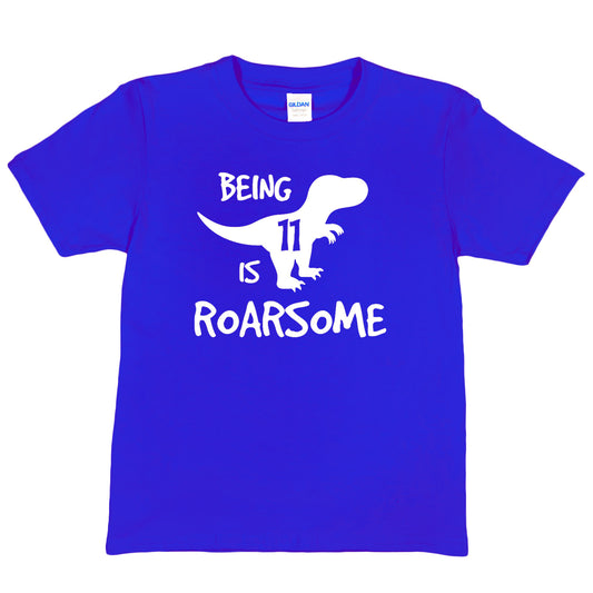 Kids T-shirt Dinosaur Roarsome Age 11 Happy 11th Birthday T-Shirt