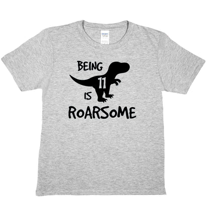 Kids T-shirt Dinosaur Roarsome Age 11 Happy 11th Birthday T-Shirt