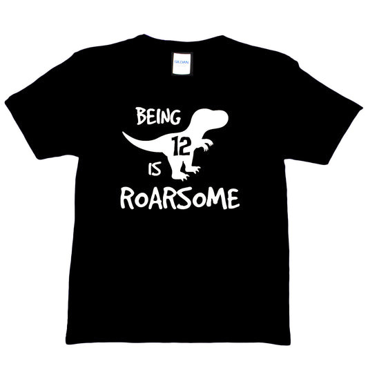 Kids T-shirt Dinosaur Roarsome Age 12 Happy 12th Birthday T-Shirt