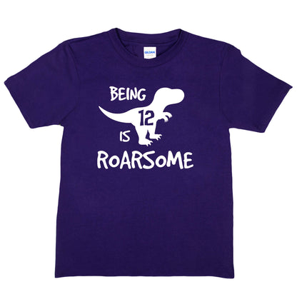 Kids T-shirt Dinosaur Roarsome Age 12 Happy 12th Birthday T-Shirt
