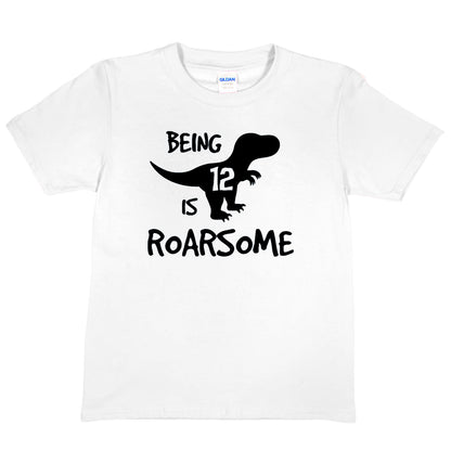 Kids T-shirt Dinosaur Roarsome Age 12 Happy 12th Birthday T-Shirt