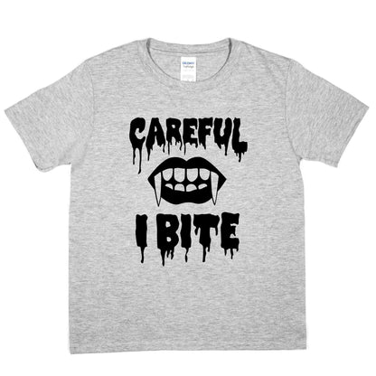Halloween Tee Careful I Bite Costume Dracula Spooky T-Shirt