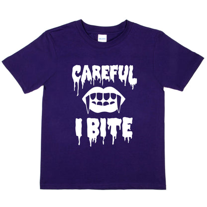 Halloween Tee Careful I Bite Costume Dracula Spooky T-Shirt