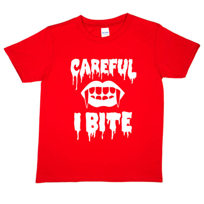 Halloween Tee Careful I Bite Costume Dracula Spooky T-Shirt
