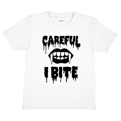 Halloween Tee Careful I Bite Costume Dracula Spooky T-Shirt