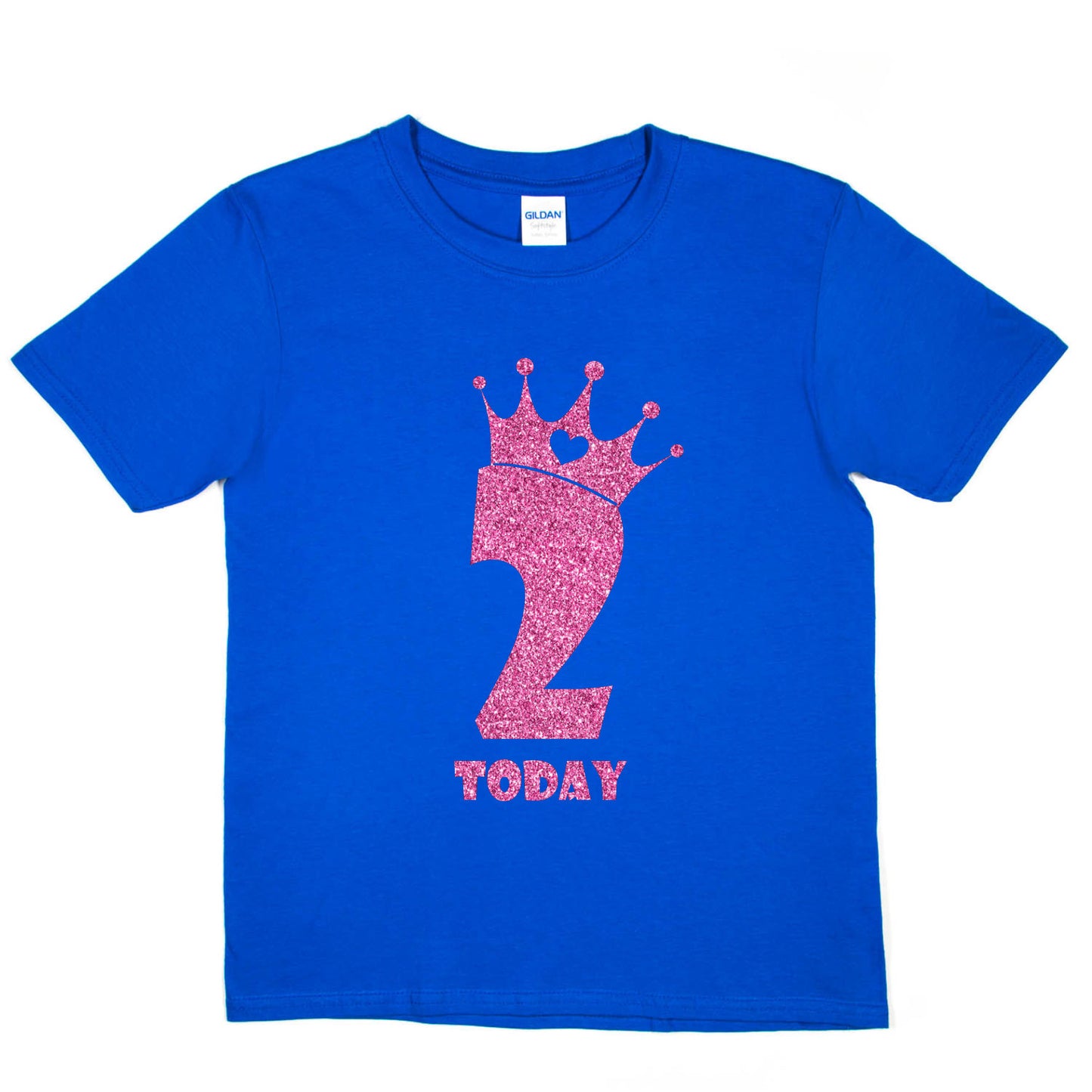 Birthday Kids 2 Today Age 2 In Pink Glitter Happy Kids T-Shirt