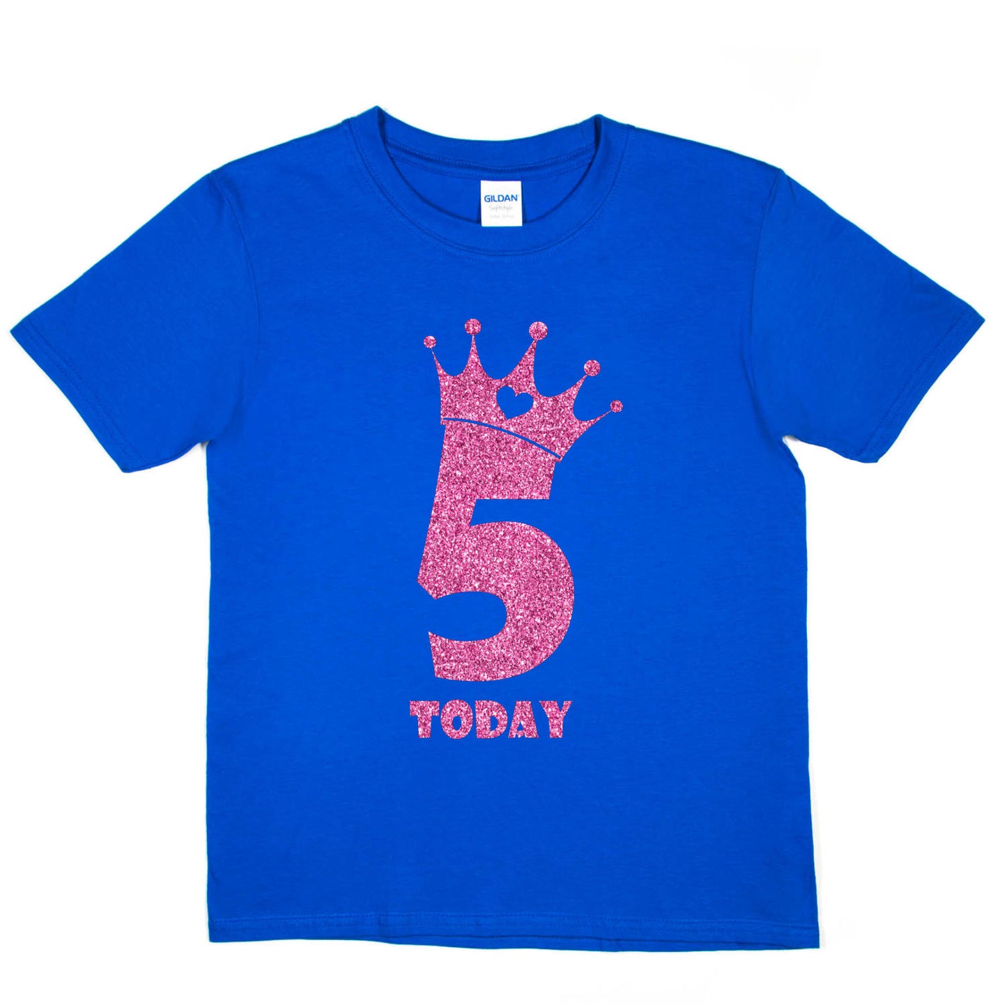 Birthday Kids 5 Today Age 5 In Pink Glitter Happy Kids T-Shirt
