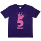 Birthday Kids 5 Today Age 5 In Pink Glitter Happy Kids T-Shirt