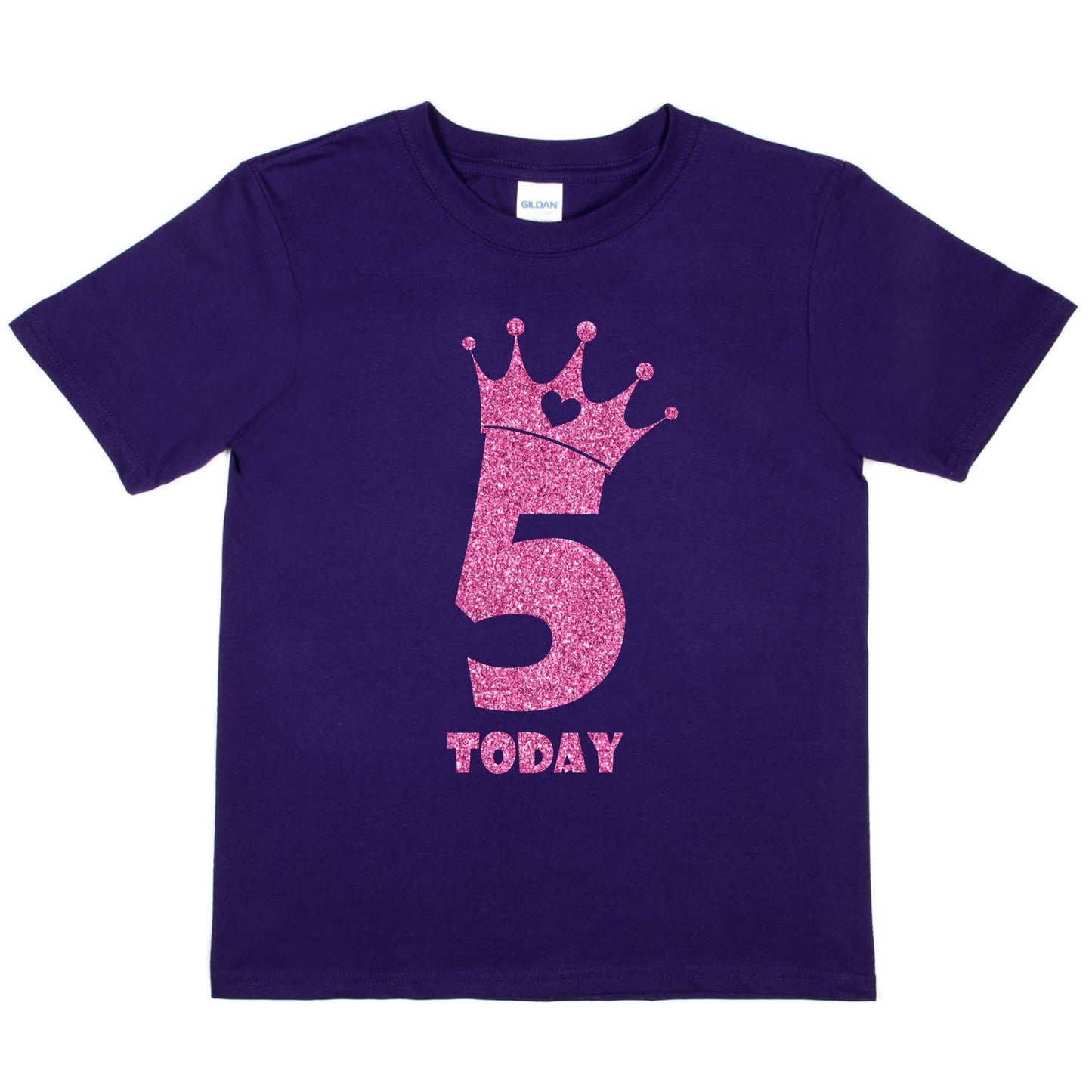 Birthday Kids 5 Today Age 5 In Pink Glitter Happy Kids T-Shirt