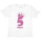 Birthday Kids 5 Today Age 5 In Pink Glitter Happy Kids T-Shirt