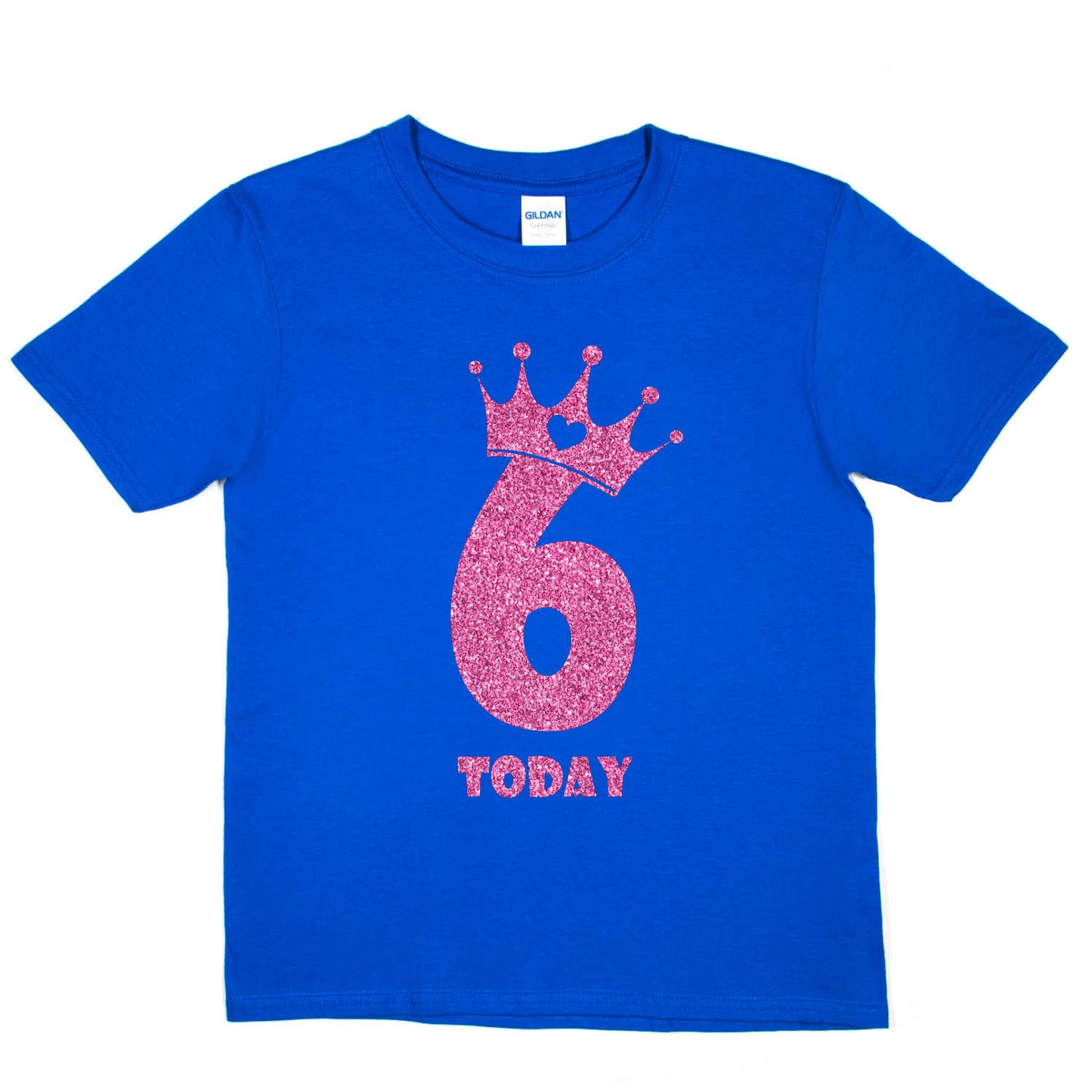 Birthday Kids 6 Today Age 6 In Pink Glitter Happy Kids T-Shirt