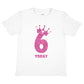 Birthday Kids 6 Today Age 6 In Pink Glitter Happy Kids T-Shirt