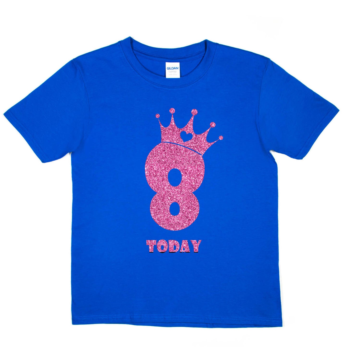 Birthday Kids 8 Today Age 8 In Pink Glitter Happy Kids T-Shirt
