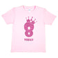 Birthday Kids 8 Today Age 8 In Pink Glitter Happy Kids T-Shirt