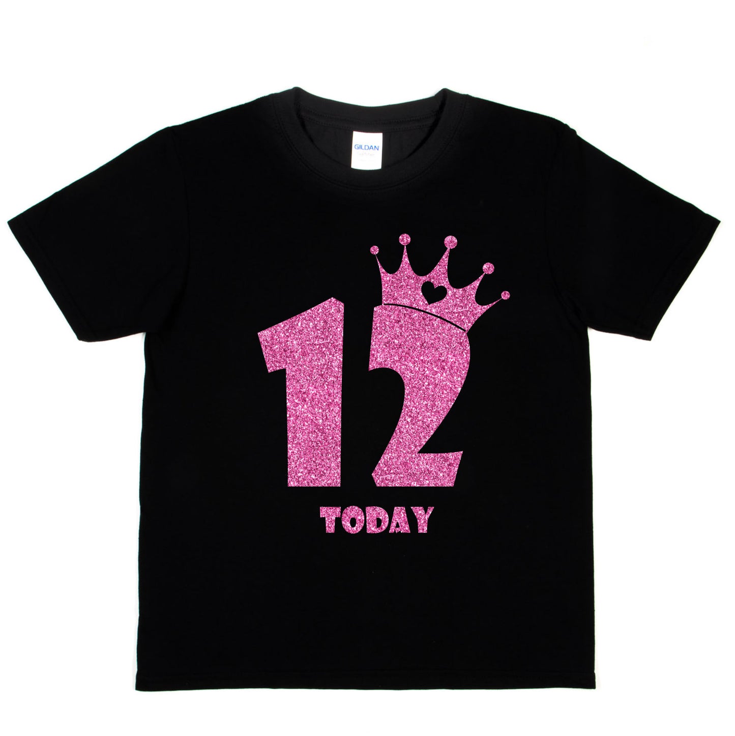 Birthday Kids 12 Today Age 12 In Pink Glitter Happy Kids T-Shirt
